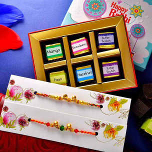 2 Ghungroo Rakhi N Flavoured Chocolates- Order this Rakhi Gift Hamper in Canada