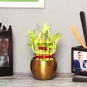 2 Layer Bamboo Online With Ganesha in a Vase