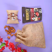 2 Rakhi Set with Hershey's Chocolates and Almonds