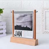 New Year 2023 Calendar with Wooden Holder