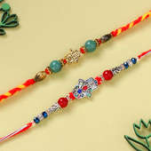 Exquisite Hamsa Rakhi Duo