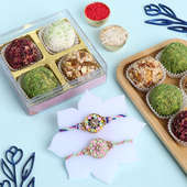 Handpainted Rakhis N Assorted Fusion Laddoos