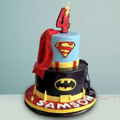 Two Tier Dc Superhero Designer Cake