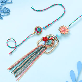 Blue Stone Bhaiya Bhabhi Rakhi Set
