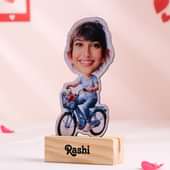 Bicycle Girl Personalised Caricature