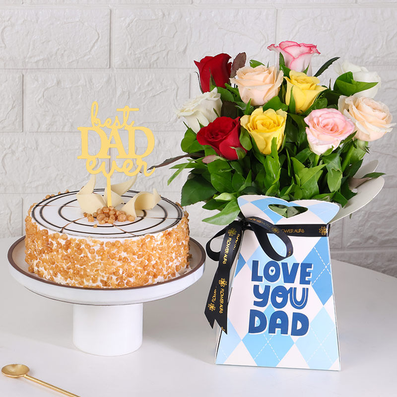 Enthralling Floral N Butterscotch Duo For Dad