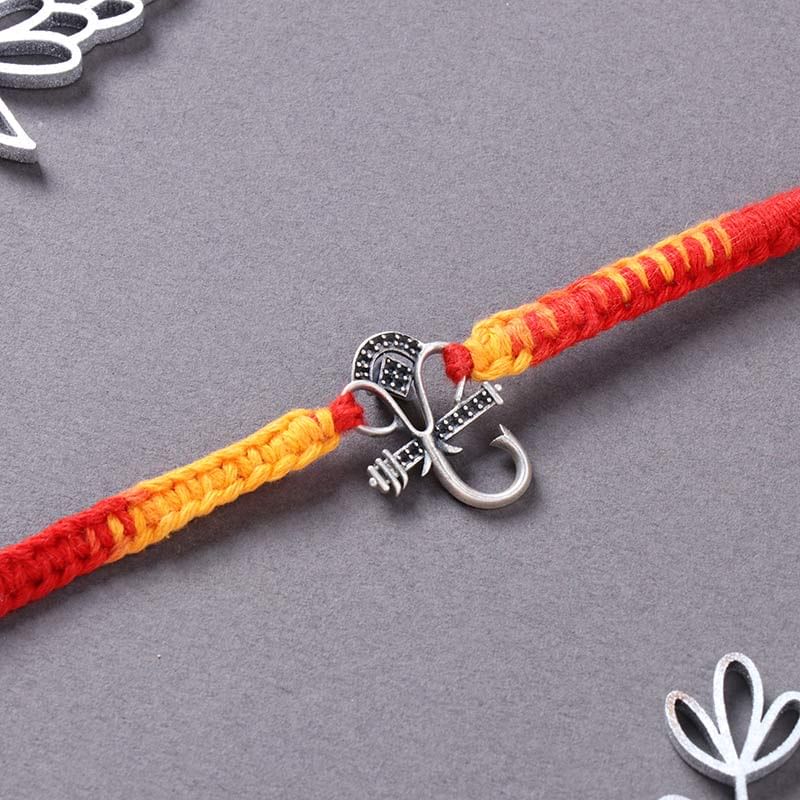 Celestial Ganesha Silver Rakhi