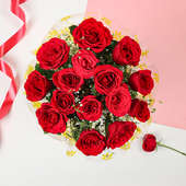 15 Red Roses Bunch with Zoomed View