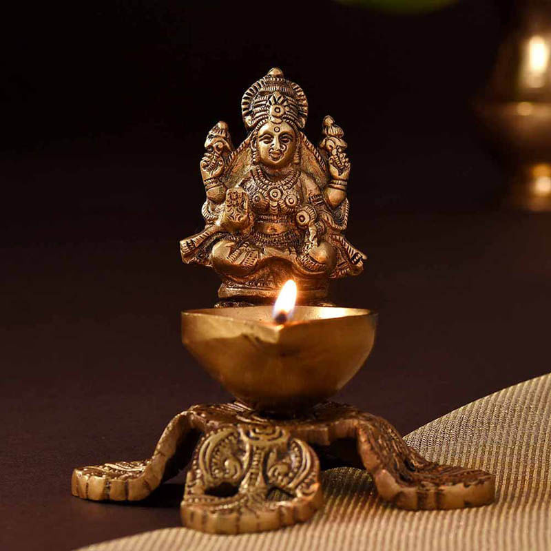 Pure Goddess Laxmi Heavy Brass Diya