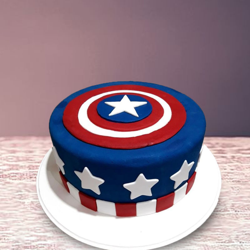 Captain America Fondant Cake