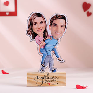 Personalised Piggyback Couple Caricature