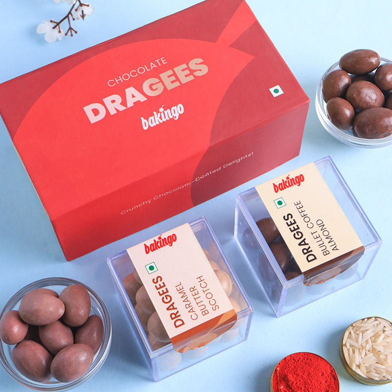 Set Of 2 Chocolate Coated Dragees