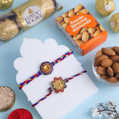 Two Traditional Rakhis With Chocolate N Almonds