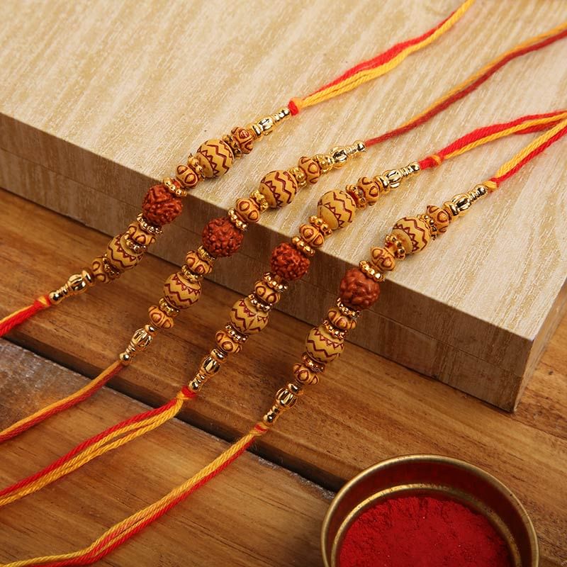 4 Rudraksha Rakhi For Brother