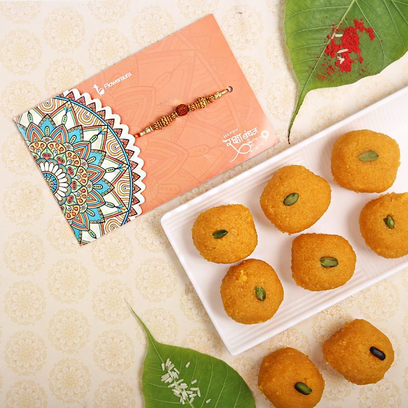 Rakhi With Motichoor Combo