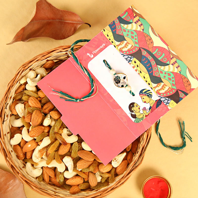 Rakhi with One Kg Mixed Dry Fruits