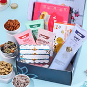 Divine Rakhi Trio With Sweets N Gourmet Delights-Singapore
