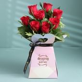 8 Red Roses In Mothers Day Box