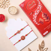 Two Regal Designer Rakhis With Lindt Chocolate