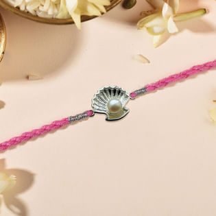 925 Sterling Silver Seashell Pearl Rakhi