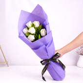 Heartfelt Sentiments In White Roses