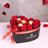 Sweet Heart Roses n Ferrero Mini Box MKTPLC