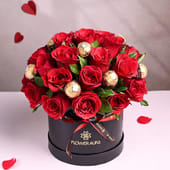 Grand Red Rose n Ferrero Round Box MKTPLC