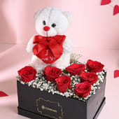 I Love You Teddy With Red Roses MKTPLC