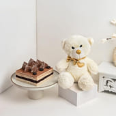 Sweet Memories Combo With Coffee Cake N Teddy Bear MKTPLC