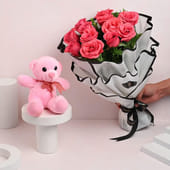 Pinky Bloomy Pleasures With Teddy Bear MKTPLC