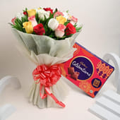 Blush Mixed Roses with Cadbury Celebrations
- MKTPLC