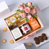 Choco Cookie Candle N Rose Hamper For Dad MKTPLC