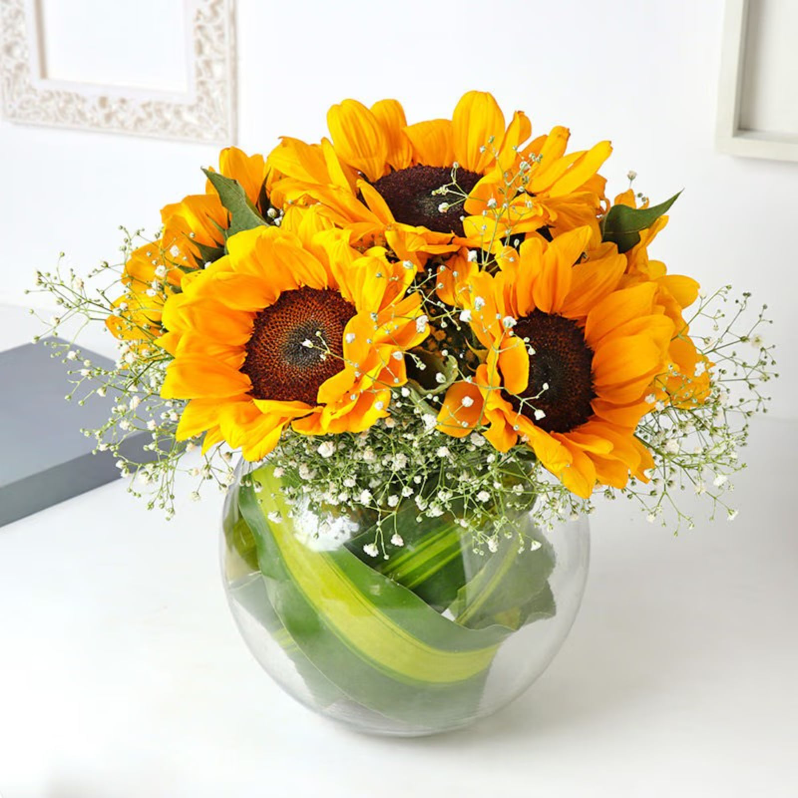 Sunny Sunflower In Fish Bowl - MKTPLC