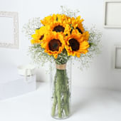 Joyful Sunflowers With Vase - MKTPLC