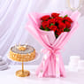 Rose bouquet with butterscotch cake