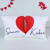 Valentine Personalised Name Cushion Set For Couples - GF, BF/ Husband, Wife