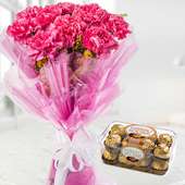 Pink Carnation Bunch and Ferero Rochers