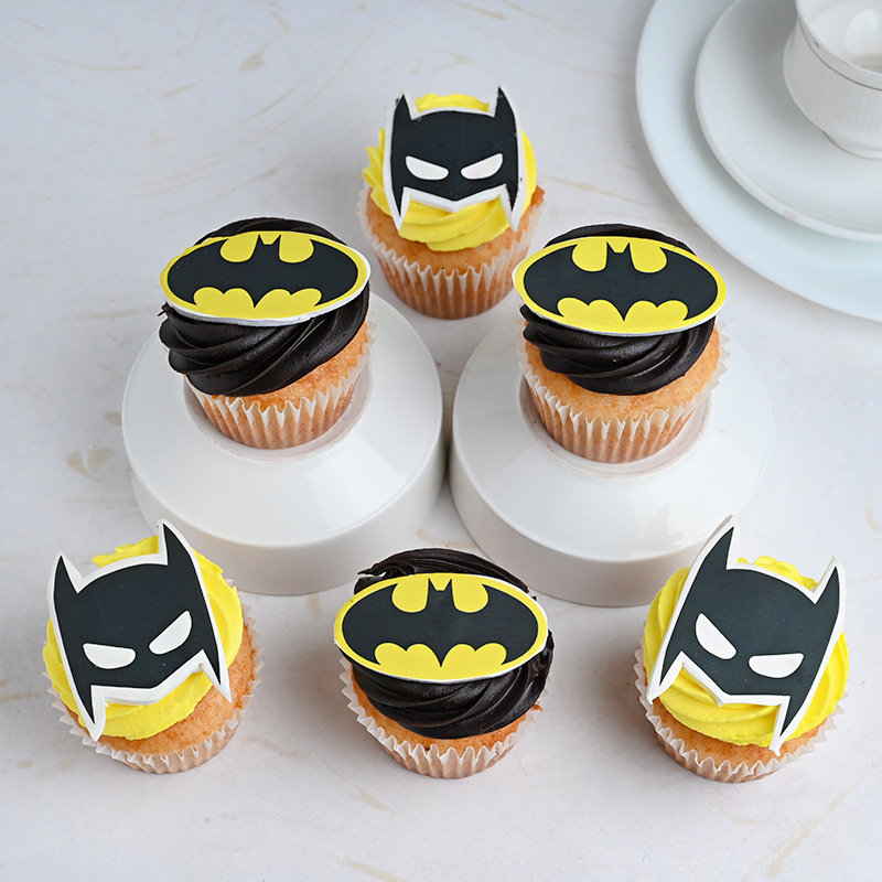 Batman Black N Yellow Cream Cupcakes for Kids