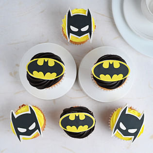 Batman Black N Yellow Cream Cupcakes for Kids