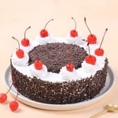 Eggless Black Forest Birthday Cake