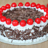 Eggless Black Forest Birthday Cake