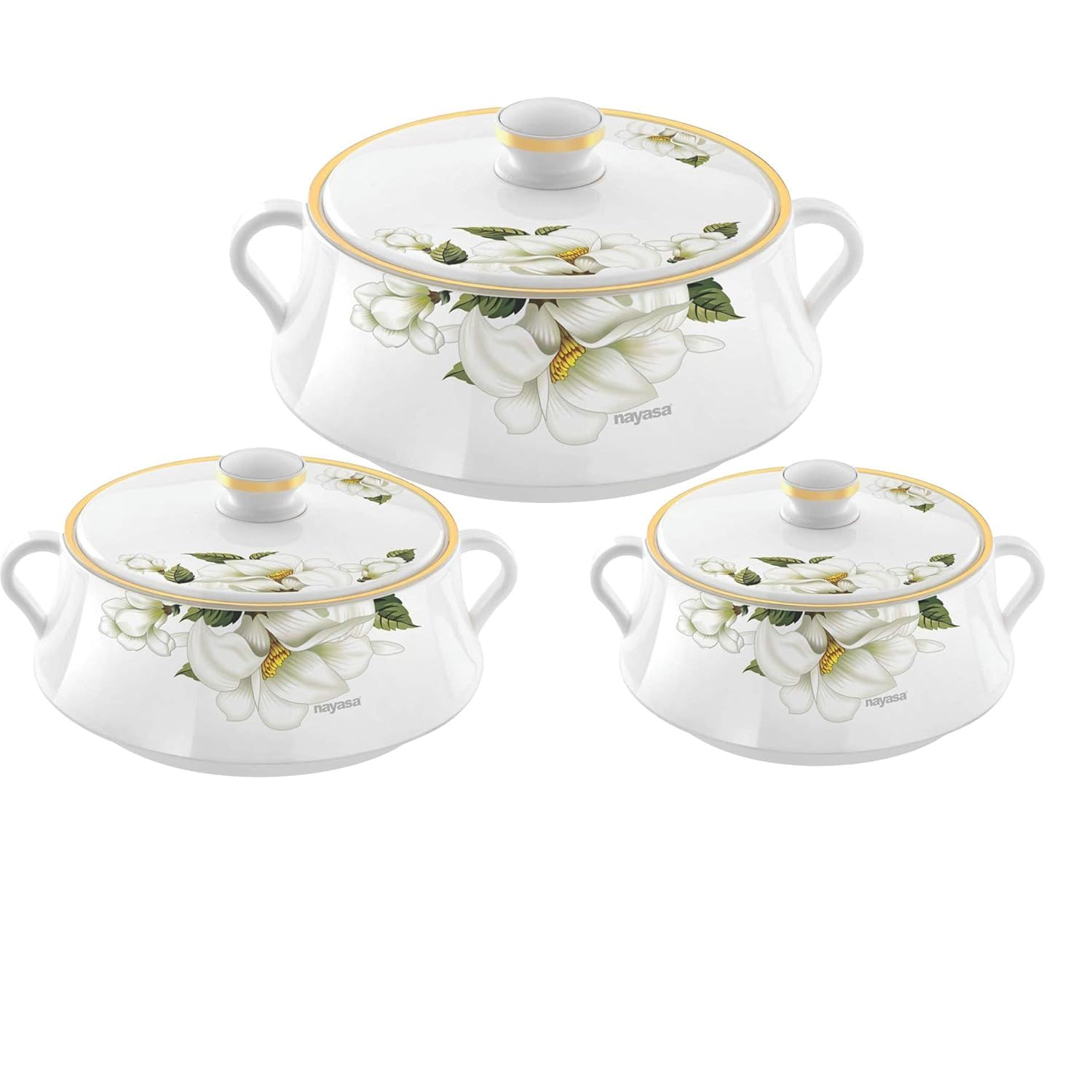 Nayasa Plastic Lorenzo Casserole Set Of 3
