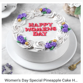 Womens Day Special Pineapple Cake Half Kg Eggless