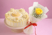 1 Yellow Rose And Pineapple Cake