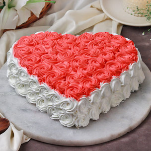 Heart Shaped Anniversary Cake-A