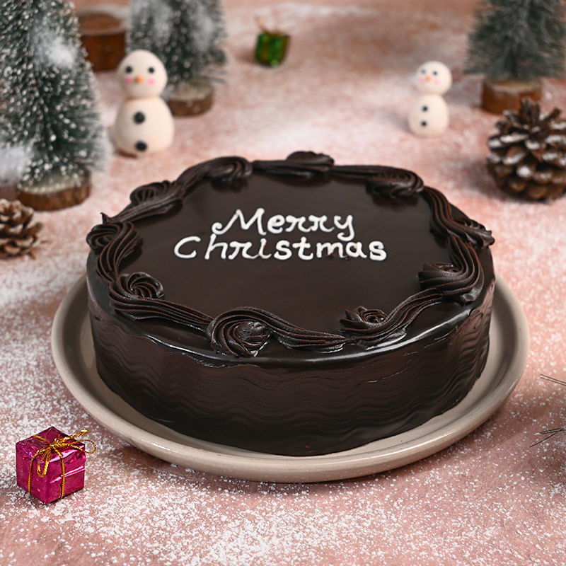 Christmas Chocolate cake - Top View