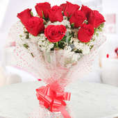 Bunch of 12 Red Roses - Part of Cuddly Roses Combo