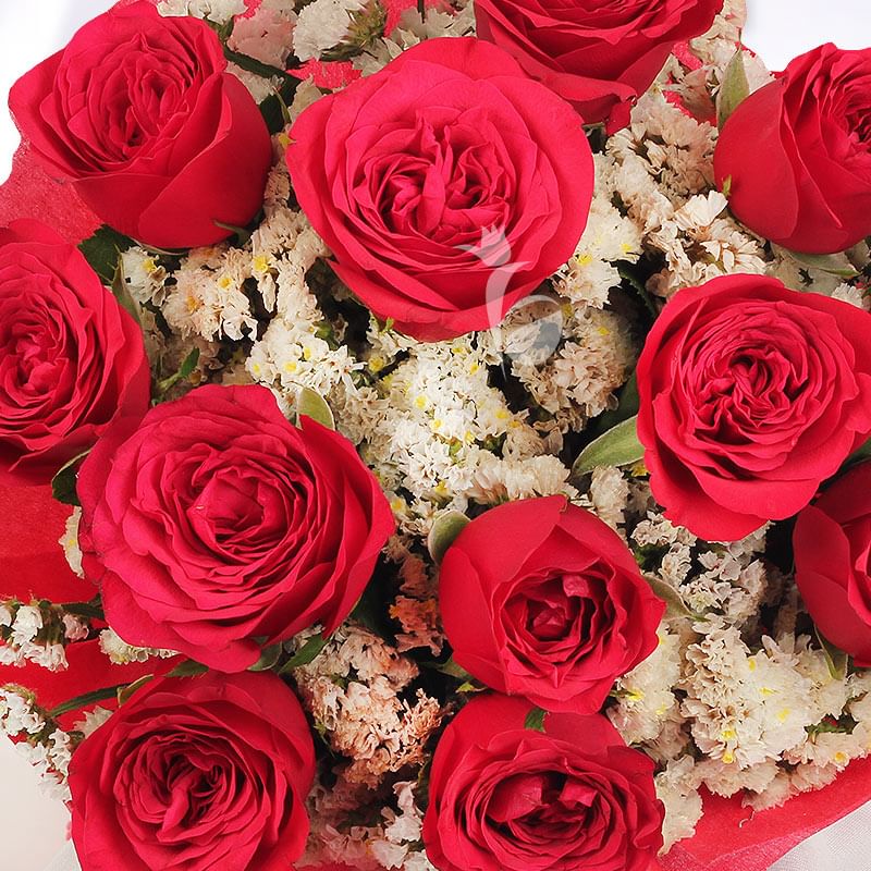 Top View of Red Roses - Part of Cuddly Roses Combo