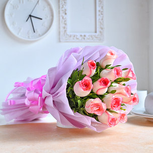 Buy Pink Rose Bouquet Online For Rose Day 2023
