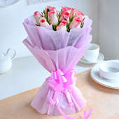 Pinky Promise Rose Flower Bouquet Online Delivery